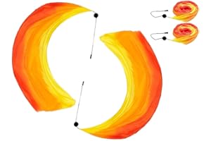 Hitopin 2 Sets Belly-Dance Colorful Veil Poi Silk Poi Throwing Ball Throwing Balls Scarf Poi-Streamer with Poi Balls Belly Dance Ball for Belly Dance Performance, for Parties Dances Performances