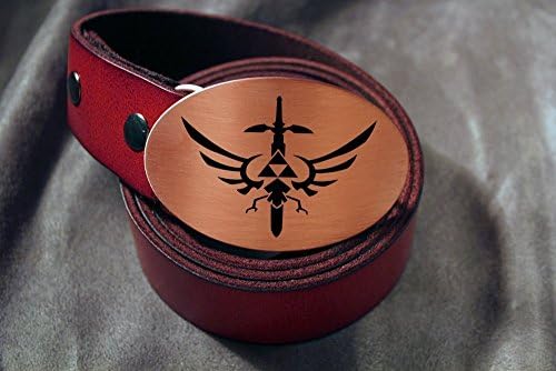Legend of Zelda MASTER SWORD Triforce Etched Metal Belt Buckle