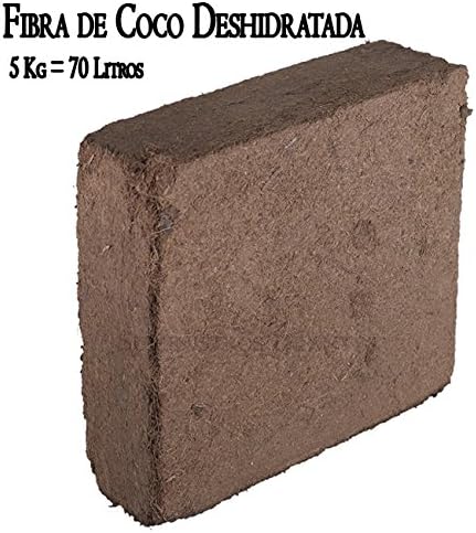 FIBRA DE COCO DESHIDRATADO (5 Kg-70 Litros) Sustrato Bloque Fibra ...