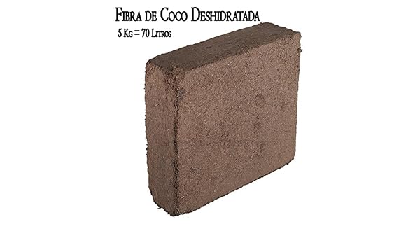 FIBRA DE COCO DESHIDRATADO (5 Kg-70 Litros) Sustrato Bloque Fibra ...