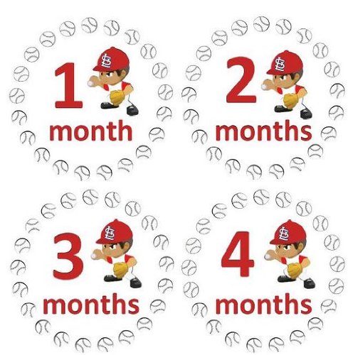 Monthly Baby Boy Stickers St. Louis Cardinals Baseball Sports Monthly Stickers Baby Shower Gift