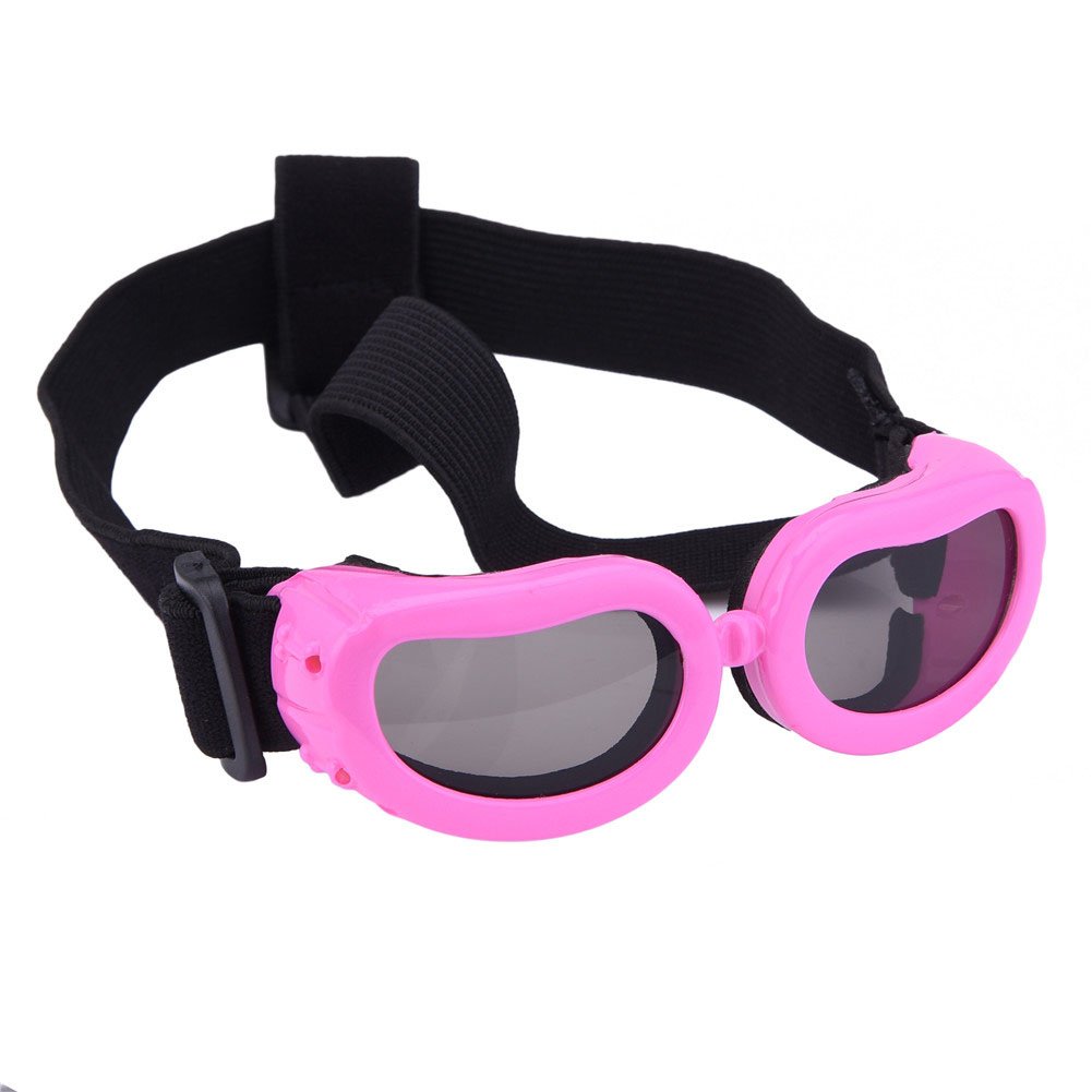 petall Outdoor Dog Sunglasses Anti-UV Eye Protection Goggles Waterproof Windproof Anti-Fog for Small Pet Puppy Dog Cat (Pink)