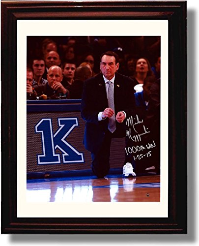 Framed Duke "Coach K'" 1,000th Win Framed Autograph Photo
