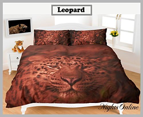 3D Animal Printed Duvet Cover & Pillow Case Sets, Quality Bedding All Sizes Available (Single, Leopard)