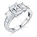 14k White Gold Solid Wedding Engagement Ring and Wedding Band 2 Piece Set - Size 4.5