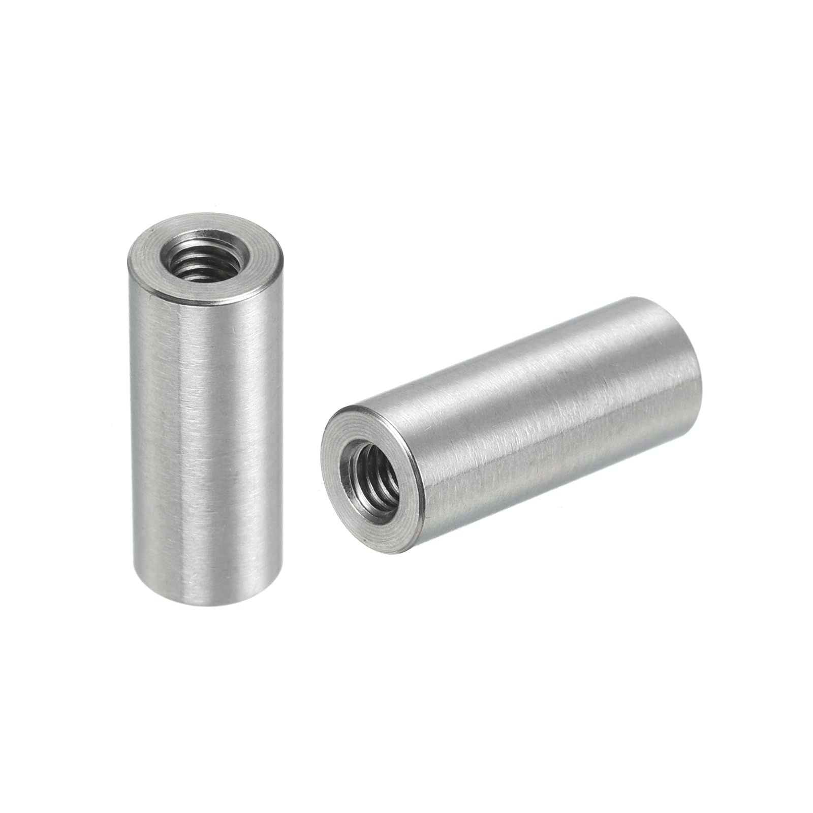 Photo 1 of uxcell 10Pcs M4 Round Connector Nuts, 304 Stainless Steel Coupling Nut 20mm/0.8" Length Sleeve Rod Bar Stud Nut for Bracket, M4x20x8mm