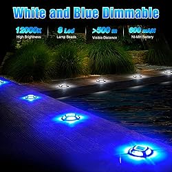 Solar Driveway Lights with 2 Color Modes, IP68