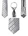 H2H Mens Comfortable Zipper Shine Stripe Patterned Neck Tie Gray OneSize (KMANT0104)