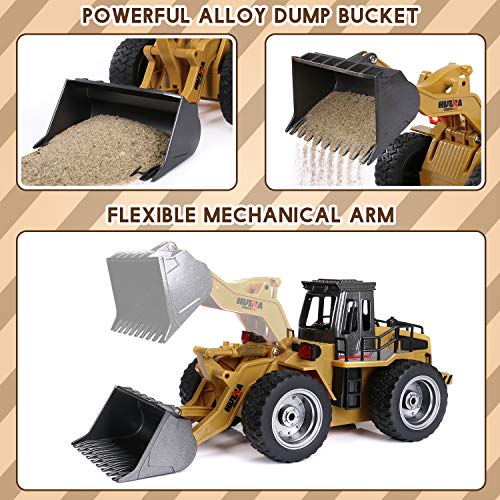 SGILE RC Remote Control Truck Toy, Full Function Alloy Construction Vehicle for Kids, Medium