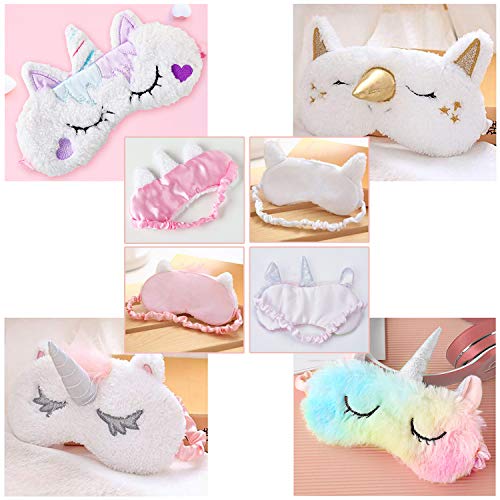 Eye Mask for Sleeping,Aniwon 4 Pack Unicorn Sleep Mask Night Blindfold Eye Cover Eyeshade Sleep Eye Mask for Girls Women Kids - Thumbnail 4