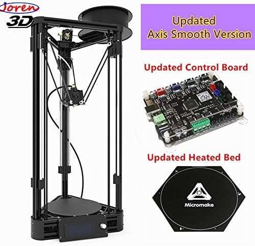 2017 Upgrade Version Unassembled DIY Reprap Kossel Mini Delta 3D Printer Support Auto leveling larger Print Size Rostock 3D Printer + With Heated and Bigger Power /Axis Type