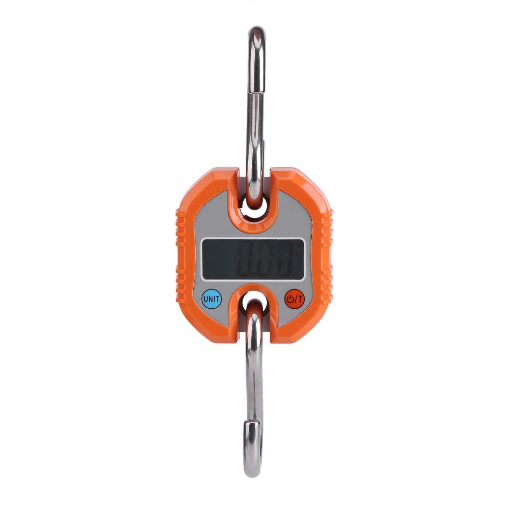 Digital Hanging Scale, 150kg / 50g Mini Portable Crane scale LCD Digital Electronic Hook Hanging Scales Loop Weighing Balance for Home Farm Hunting Food Market Express Weighing(Ora
