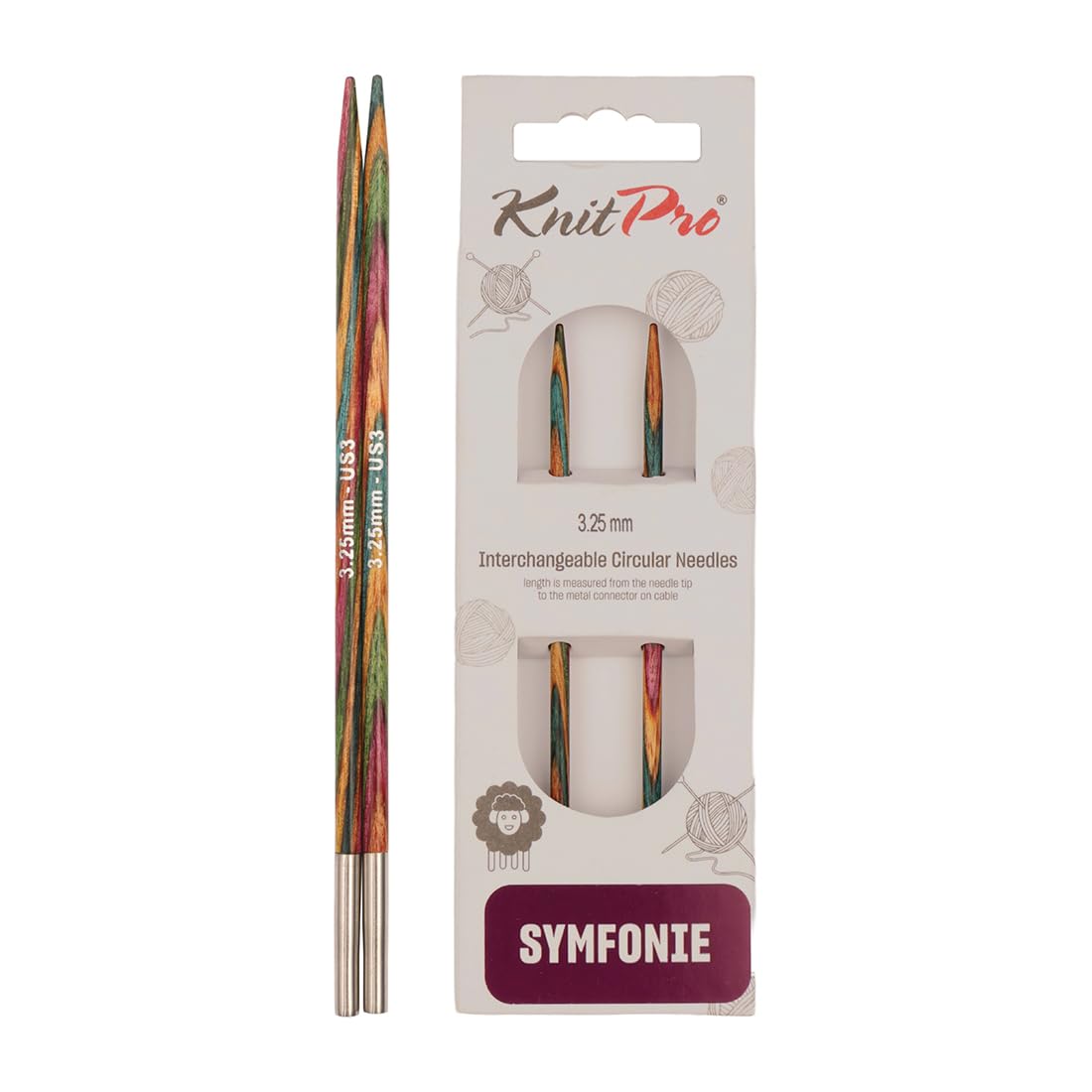 KnitPro Symfonie Interchangeable Circular Needles 4" (10cm) | 3.25mm