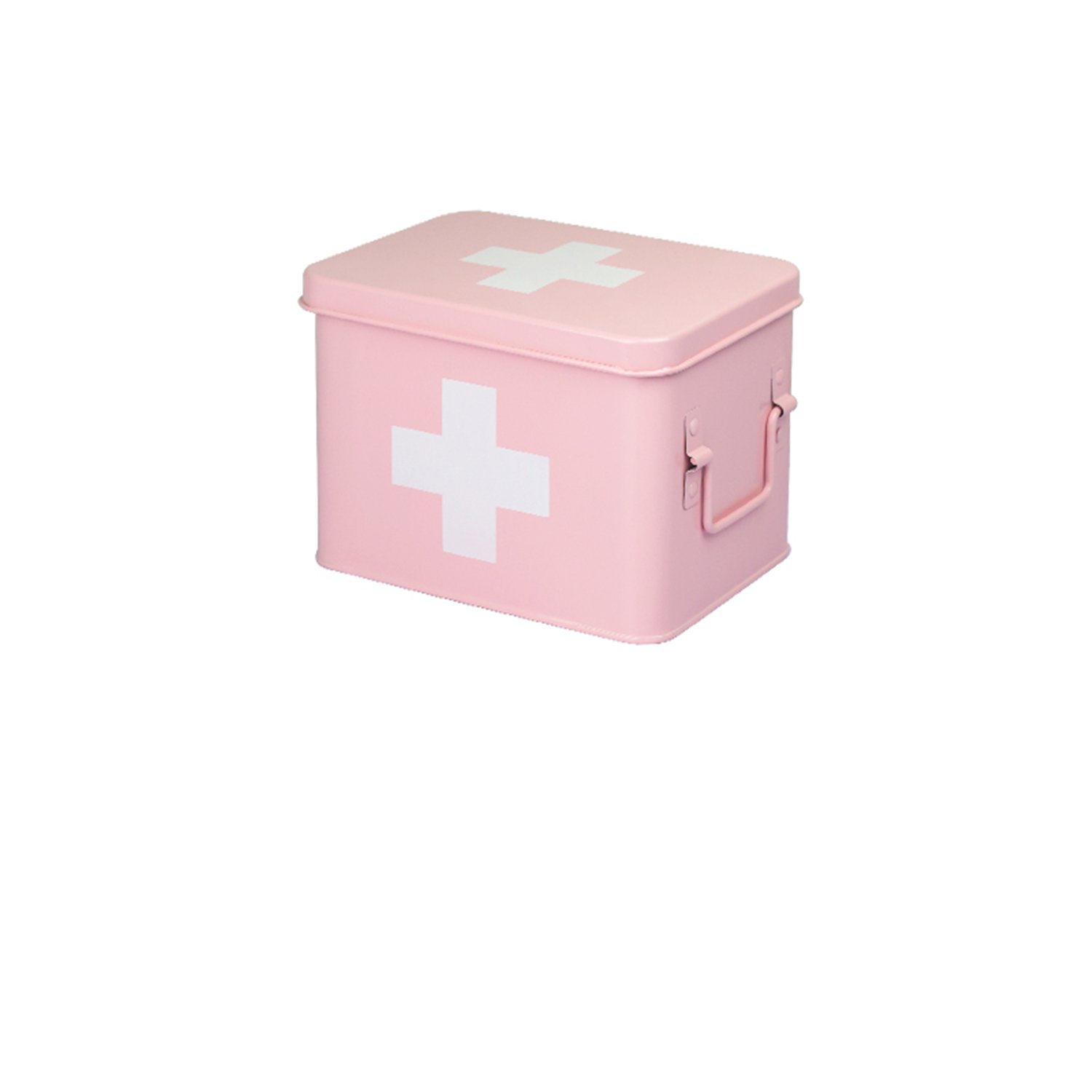 Yesco Cute Red With White Cross Metal Pill Case Family Medicine