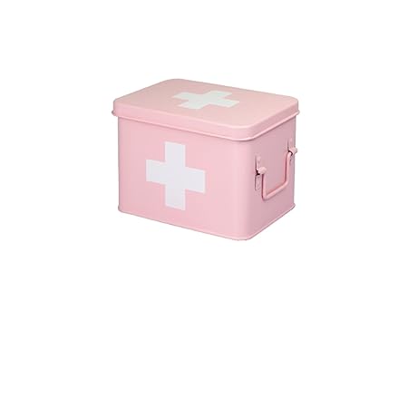 Yesco Cute Red With White Cross Metal Pill Case Family Medicine