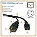 Tripp Lite Heavy-Duty Power Cord for PDU and UPS 20A, 12AWG (IEC-320-C19 to NEMA L6-20P) 6-ft.(P040-006) Black