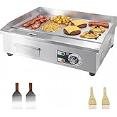 ExGizmo 22" Commercial Electric Griddle,Electric Countertop Flat Top Griddle,110V 1600W Electric Flat Top Grill,Non-Stick Res
