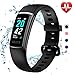 KITPIPI Fitness Tracker Activity Tracker Fitness Watch Heart Rate Monitor Sleep Monitor Waterproof IP68 Smart Watch Bands Calories Counter Step Tracker Pedometer Watch for Women Men Kid(Black)