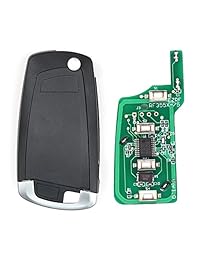 Beefunny 315MHz ID44 PCF7935 Chip Modificar Reemplazo Flip Key para 1998-2009 BMW Remote Key Fob - EWS - HU92 Blade