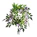 Felice Arts 2 Pcs Artificial Flowers 6.6ft/Piece Silk Wisteria Ivy Vine Green Leaf Hanging Vine Garland for Wedding Party Home Garden Wall Decoration (Purple)