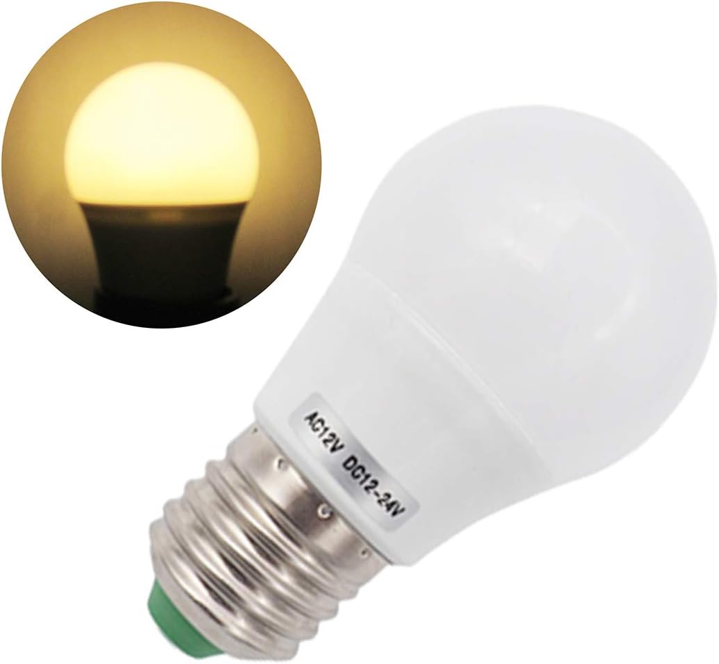 GLMING E27 3Watt 6-5730 SMD LED Ceramic Light Bulb 12V Low Voltage 30W Incandescent Lamp Replacement Home Lighting Warm White Pack of 2 - Image 3