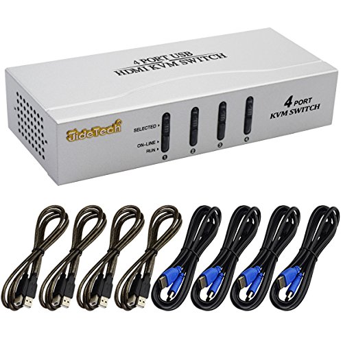 CKL 4 Port USB VGA KVM Switch Support Audio & Auto Scan