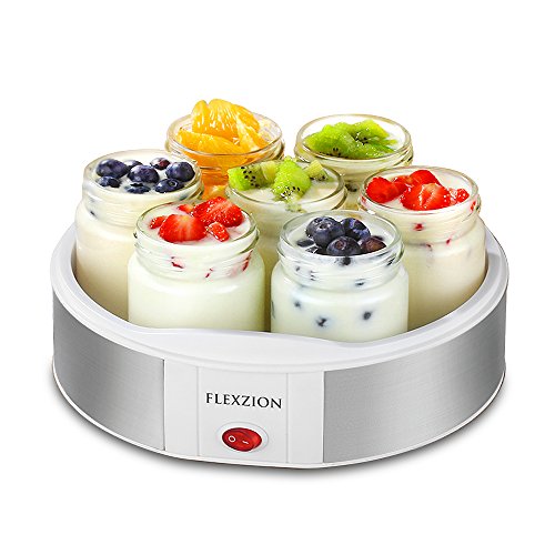 Flexzion Yogurt Maker Machine, Greek Yogurt Maker with Glass Jars