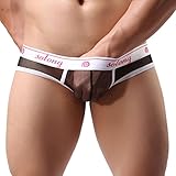 Hot Sale!Men's Underwear, Neartime Men Mesh Transparent Boxer Soft Briefs (M, Black)