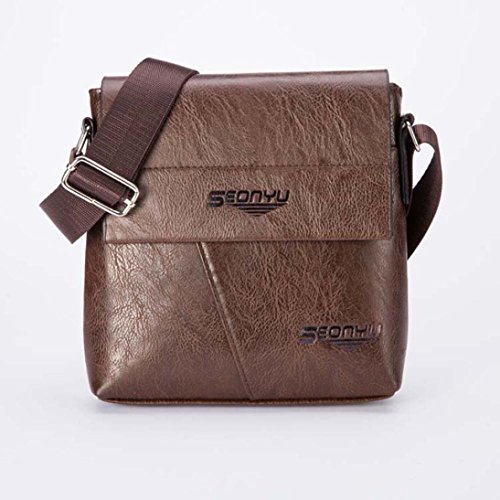 Tote Bag,Clearance! AgrinTol Men Fashion Business Handbag Shoulder Bag Tote Flap Chest Bag (Brown)
