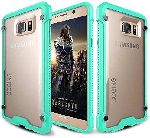 GOGING [Bumper Series] Crystal Clear PC Back TPU Bumper Defender Protective Case Cover for Samsung Galaxy Note 5 (Mint)