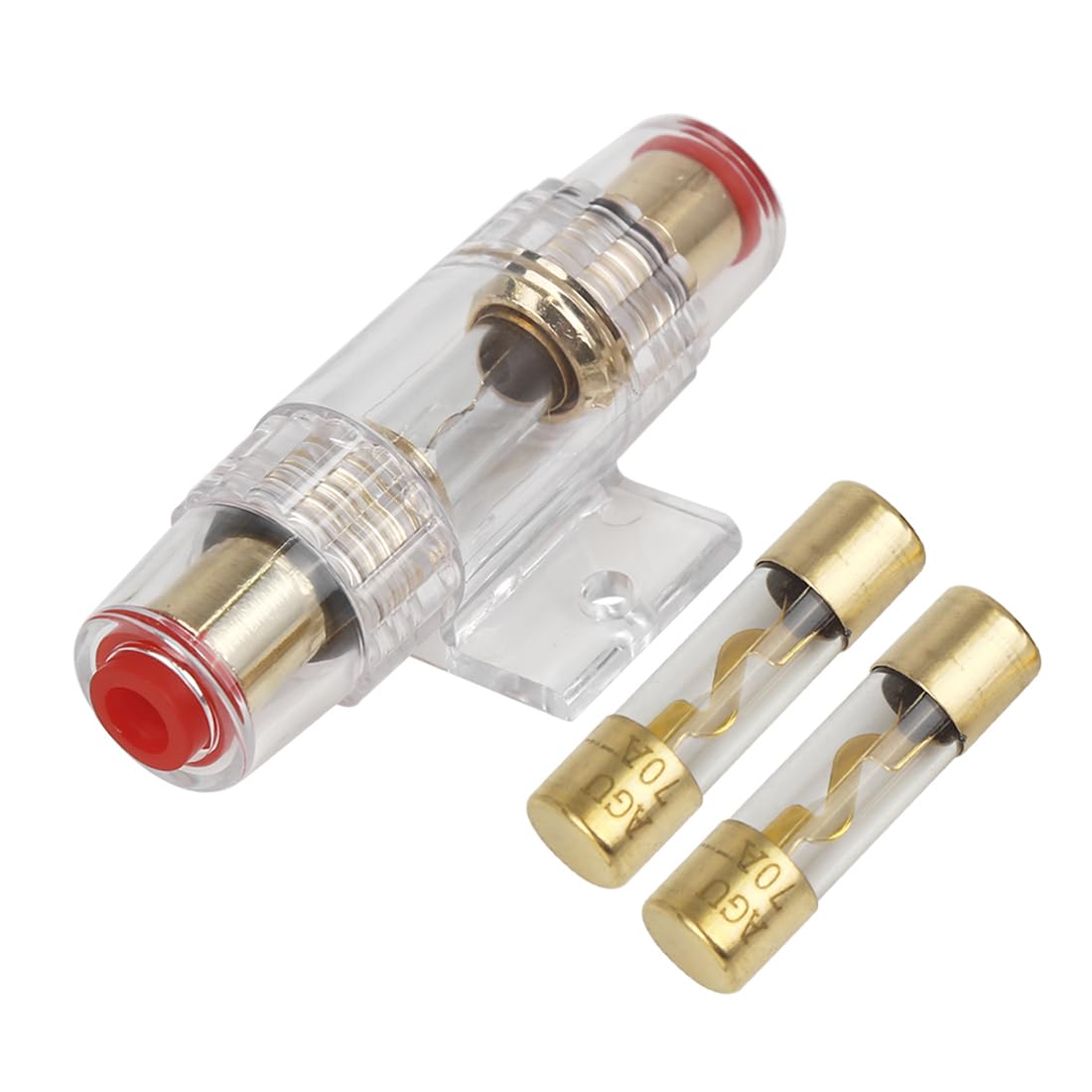X AUTOHAUX 4 6 8 Gauge AWG Inline Fuse Holder with 70A AGU Fuses for Car Auto