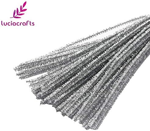 Pipe Cleaners Chenille Stems: 12" 50pcs/Pack Glitter Chenille Stems Pipe Cleaners Kids Toys DIY Handicraft Material for Creativity 22010027(5-6HS50)