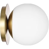 Hanaloa Wall Sconces, 1 Light Modern Globe Sconce in Aged Brass, Wall Light for Bedroom Bathroom Living Room & Hallway Vanity