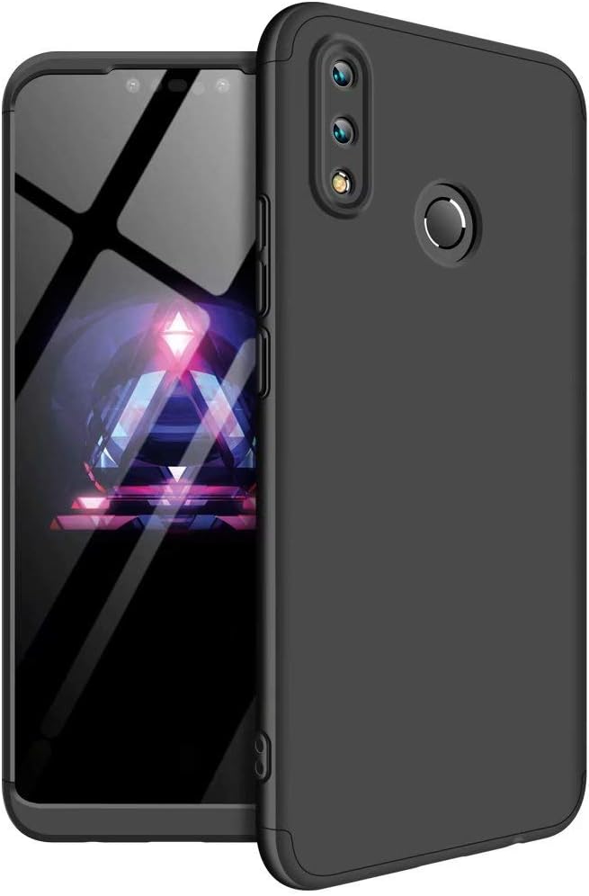 JINCHANGWU compatible with Case Cover for Huawei Nova 3i/ P Smart + Case+Screen Protector Hard PC 360 Degree protection Ultra-Thin Lightweight Anti-Scratch Case Black