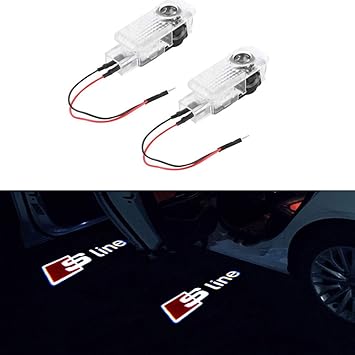 Amazon Qjzoncuji Ledのロゴプロジェクターのドアのステップの礼儀の光audi Led投影2個セット Ledドアカーテシランプ カーテシーランプ 車 バイク