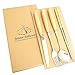 Boying Wooden Handle Stainless Steel Tableware Silverware Dinnerware Set Mirror Polished Utensils (4-Piece Flatware Set)