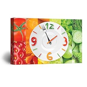 Canvas Wall Art Funny Colorful Fruits Print Gallery Wrap Modern Home Decoration Ready to Hang - 12x18 inches