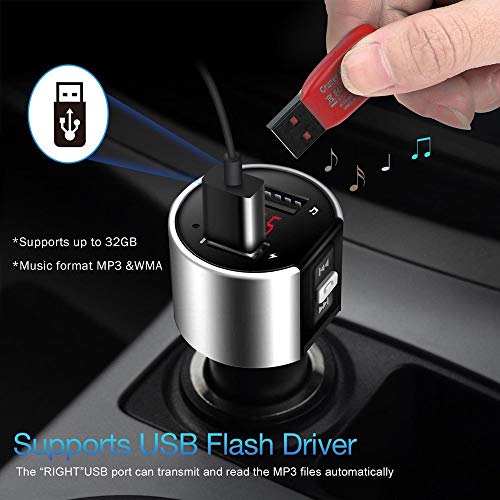 Fullfun Handsfree USB Wireless Car Mp3 Fm Transmitter Bluetooth Modulator Car Kit With Dual USB Port