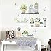 Youyouyu Green Plant Wall Decal Bonsai Flower Butterfly Cactus Wall Stickers DIY Mural Art Decoration for Living Room Bedroom Kitchen Nursery Home Decor (Potted Plant)
