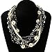 JNF Multi Strand Pearl Necklace for Women Bridal Wedding Pearl Statement Necklace Costume Pearls Necklaces for Ladies Party (Black)