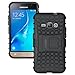 Galaxy J1 2016 Case, Galaxy Amp 2 Case, Galaxy Express 3 Case, OEAGO Tough Rugged Dual Layer Plastic Impact Defender Case Cover with Kickstand for Samsung Galaxy Amp 2 / J1 (2016) / Express 3 - Black