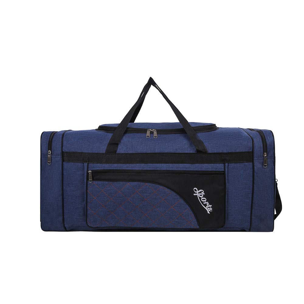 Sipobuy 80L Foldable Travel Bag, Sports Gym Bag, Shoe Compartment, Holdal, Lightweight and Waterproof, Large Capacity, Unisex (Blue)