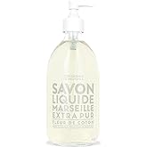 Compagnie de Provence Savon de Marseille Extra Pure Liquid Soap - Cotton Flower - 16.7 Fl Oz Glass Pump Bottle