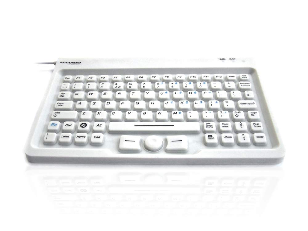AccuMed Mini - USB Mini Sealed IP67 Antibacterial Medical/Clinical Keyboard with Mousepad