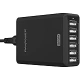 Top Rated USB Charger, RAVPower 60W 6-Port Desktop Charger Mains Plug with iSmart for iPhone, iPad, Samsung Galaxy, Mobile Phones, Tablet and Power Bank -Black