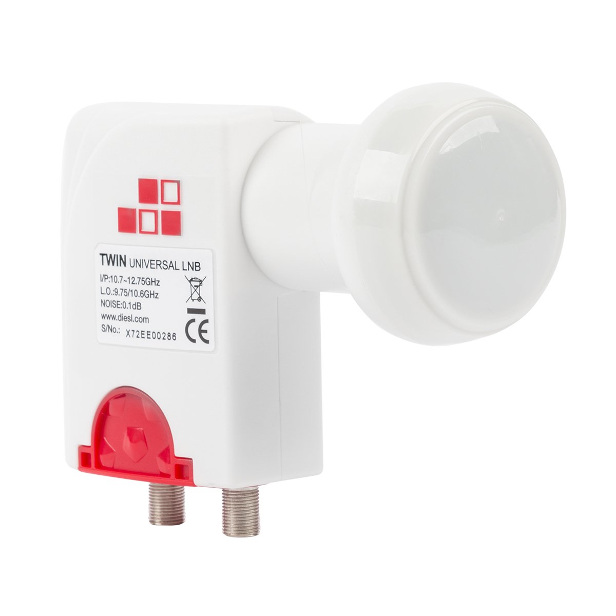 Diesl.com - LNB Twin Universal Beid 0.1dB | Retractable Protector | Distribution to a Maximum of up to 2 Receivers