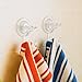 ilikable Suction Cup Hooks Heavy Duty Shower Suction Hooks for Towel Razor Loofah, Waterproof Suction Hooks for Bathroom Kitchen Wall Window Hooks 2 Pack, Clear