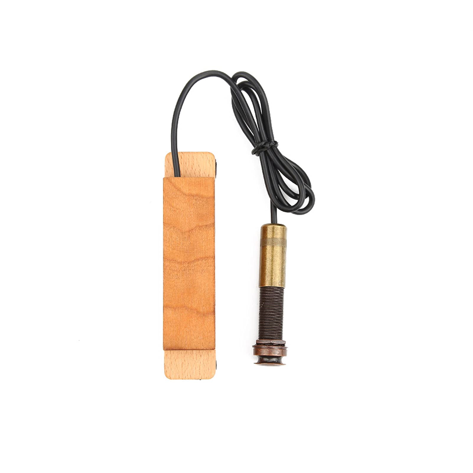 Guitar Pickup Set, Professional Sound Enhancement, Acoustic Guitar, Wooden Passive Design, 6.35mm Plug, Closed External Magnetic Pickup for Acoustic Folk Guitar Players and Live Performances