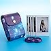 [Portable Instax Mini Photo Collecting Case] —WOODMIN Exclusive Starry Sky Galaxy PU Leather Storage Bag for 3 Inches Photos, Films and Fijifilm Instax Mini Close-up Lens (Blue)