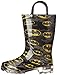 Western Chief Kids Waterproof D.C. Comics Character Rain Boots with Easy on Handles, Light-Up Batman, 13 M US Little Kid